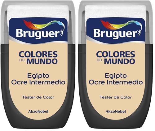 Bruguer Tester Colores del Mundo Pintura para paredes monocapa Egipto Ocre Intermedio (Paquete de 2)