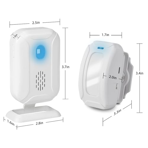 Greencycle - Alarma con sensor de movimiento, timbre de puerta o alerta, alarma de seguridad para el hogar, tienda de bienvenida de campana, ancianos, alcance de 918 pies 36 melodías de timbre