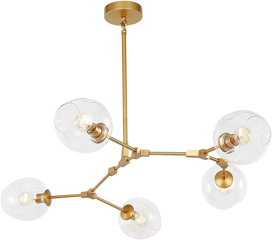 Lustre moléculaire design pour chambre à coucher avec globes en verre orientables