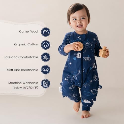 Image of kaiya baby Organic Cotton Sleep Sack with Feet,1.0 TOG Sleep Bag,3-4T