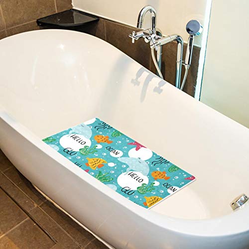 Alfombra de baño antideslizante Bennigiry de PVC de 15.7 x 27.9 pulgadas con ventosas 6
