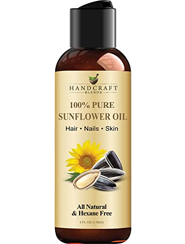 Handcraft Blends Sunflower Oil - 4 Fl Oz - 100% Pure And Natural - Premium Grade For Skin, Hair, Massage cover