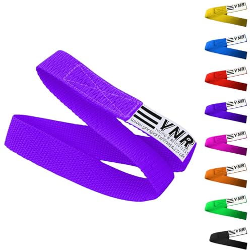 YNR Premium Gymnastic Bar Loops Straps, hand grip, palm protection, guards (24CM, Purple)