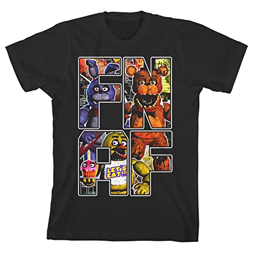 Five Nights at Freddy's Christmas Candy Freddy Boy's Black T-Shirt