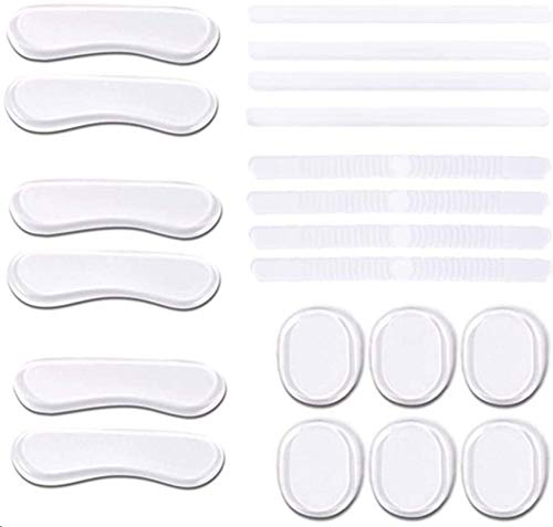 SIISMI - Almohadillas de tacón alto, 20 unidades, plantilla de talón transparente, almohadillas de gel pegajoso, para lesiones de zapatos, dolor de piel, delgadas y minicargas