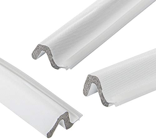 Kerf Weather Seal Stripping 3 PCS 84 Inch White Resilient PU Foam Door Weatherstrip Seal, Ideal for Various Doors with Slot, Total 21 Ft