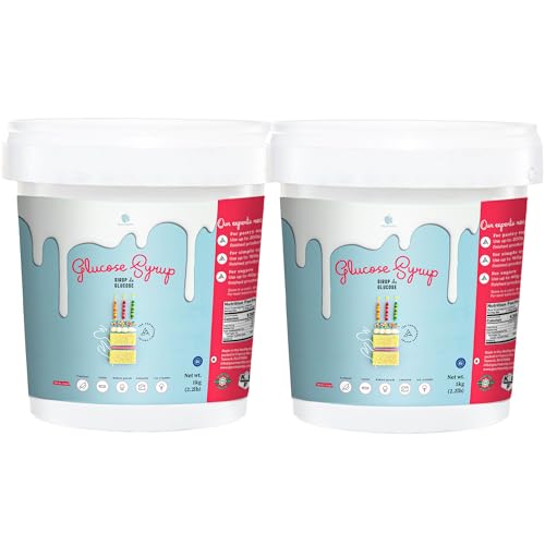 Gourmanity Glucose Syrup for Baking, Liquid Glucose Syrup Perfect as a Sweetener, Thickener and Moisture Retaining Agent, Great for Confectioner’s and Fondant Glaze, Kosher, 2.2lb (Pack of 2)
