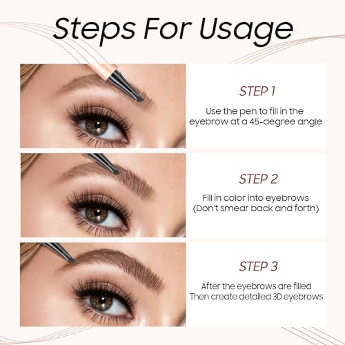 Microblading Eyebrow Pencil - 2026 New 4-Tip Waterproof Brow Pencil with Micro-Fork Tip, Longl Lasting Eyebrow Pen Eyebrow Pencils for Women (Medium Brown) — view 5