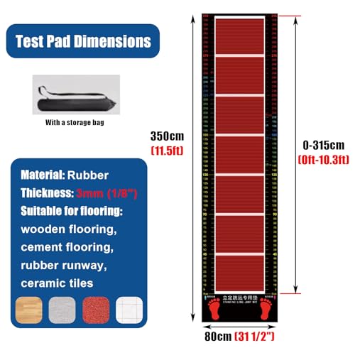 Professional School Long Jump Test Mat, Sports Athletes Practice Measuring Mat Non-Slip, Standing Long Jump Trainer, Jumping Rope Training Pad (Color : Adults) miniatura 6