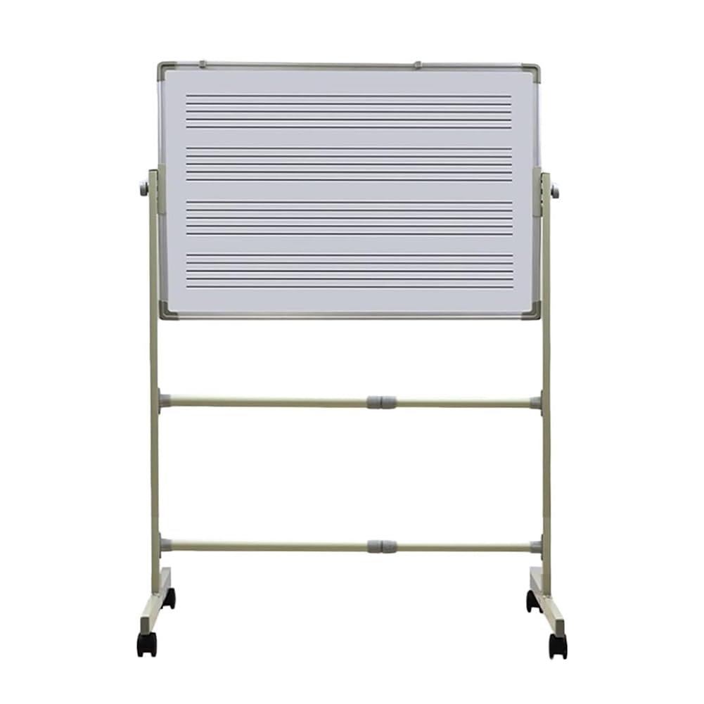 Lavagna bianca cancellabile a secco su entrambi i lati, altezza e angolo regolabili, supporto didattico musicale con fodera magnetica, include gomme, 90 x 120 cm per aula e lezioni