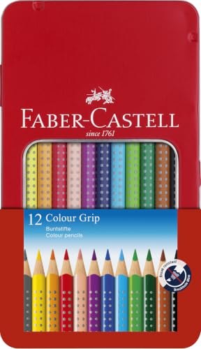 FABER-CASTELL - Buntstifte Set Colour Grip 12-teilig im Metalletui