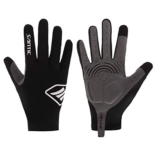 Santic Cycling Gloves Men Full Finger Touch Screen Women Winter Thermal Warm Windproof