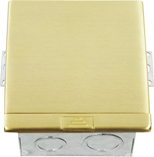Floor Box Slide Open Kit By Top Greener 661301-C Electrical Outlet Receptacle, 2 Gang, 20A Tamper Resistant Receptacle, Two Low Voltage Rj45 Network Data Ports, Solid Brass Cover Plate #TOP2