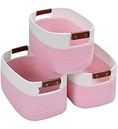 ECDYQXVU Cotton Rope Storage Baskets,15x10x9 in,Collapsible Storage Bins, Decorative Woven Basket...
