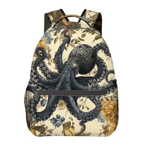 MIEPOS Mochila Celestial Sol e Lua, Mochila Cósmica de Poliéster, Mochila Leve de Ombro Duplo para Crianças e Adolescentes, Polvo, Mochilas Daypack