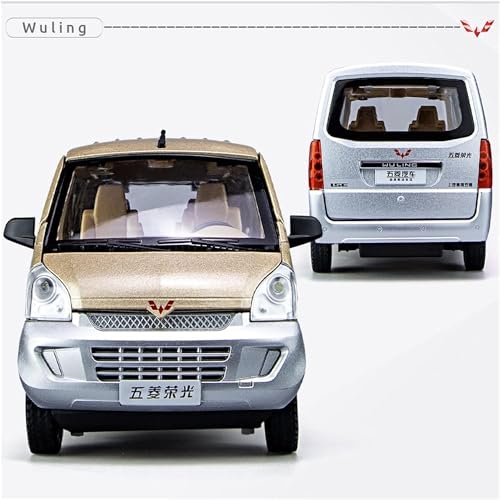 Image of 1:24 Wuling Rongguang Van Alloy Car Model Diecast Metal Toy Vehicles Model Sound And Light (Color As Per Available), Beige