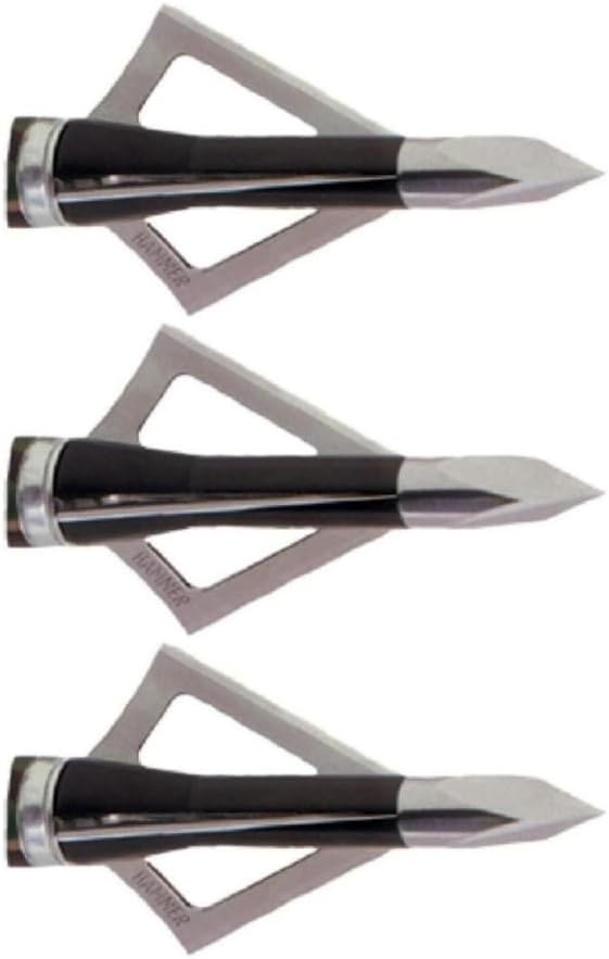 Wasp Hammer SST 100-Grain Broadhead Arrow with Rockwell 46C Steel Blade and 1.187-Inch Cutting Diameter (3-Pack)