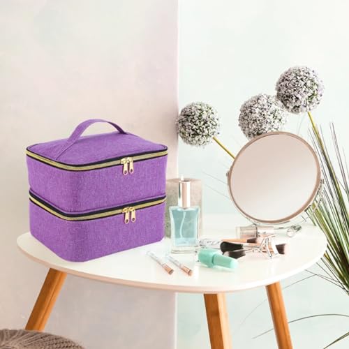 Boîte à couture violette à 2 couches : grand sac de rangement