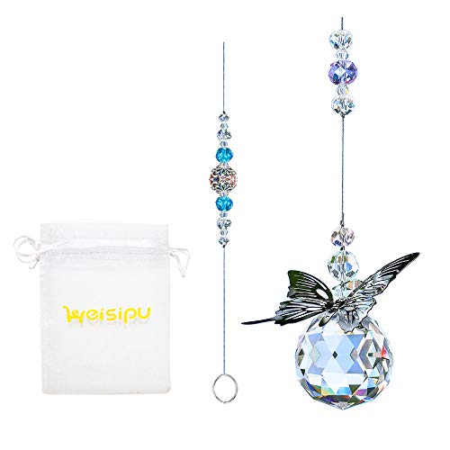 Weisipu 796AM3@#USS Crystal Hanging Decorations - Hanging Ornament Crystals Butterfly Suncatchers With Clear Crystal Ball For Home, Office, Garden Decoration thumb #6