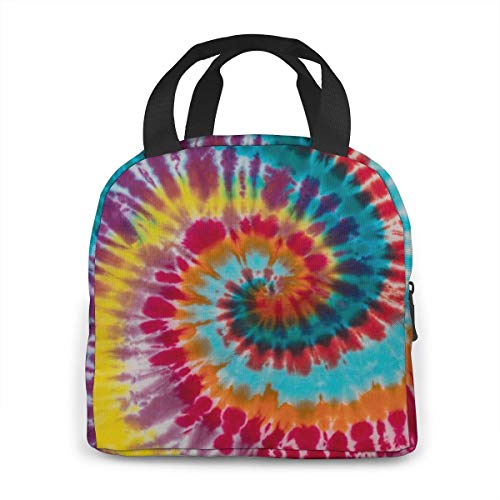 Chic Abstract Swirl Design Tie Dye Lunch Tote Bag For Women Stylish Lunch Tote Bag Insulated Lunch Bag Lunch Box Insulated Lunch Container Reusable With Pocket #TOP3
