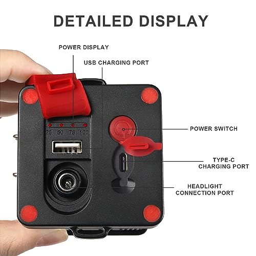 Lámpara frontal LED Kitness recargable con luz lateral externa blanca para camping 5