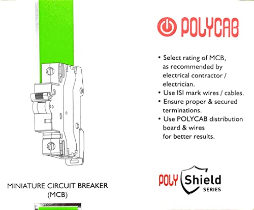 Image of Polycab PVC Plastic 25 Amp SP Mini MCB - Single Pole, C Curve, Low Voltage Miniature Circuit Breaker (White)