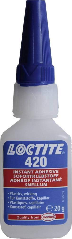 Adhesivo instantáneo universal capilar con excelente adherencia a la mayoría de los materiales. (También conocido como adhesivo instantáneo Loctite 420 Bonder)