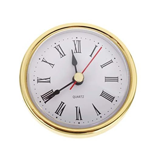 Emivery Classic Clock Movement 2-1/2 (65mm) Round Roman Numeral Quartz Clock Insert with Gold Trim Home Decor