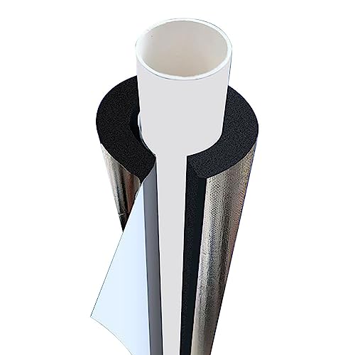 Preisvergleich Produktbild NUACOS Schaumstoff-Rohrisolierung, Frostschutz Isolierrohr Für Den Außenbereich, Frostschutz Isolierschlauch Aus Aluminiumfolie, ID 22-114mm, Dicke 20mm / 30mm, Länge 950mm,20mm / 0.78in,114mm / 4.48in