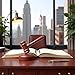 Wooden Judge Gavel, Brown Cartoon Style, Costume Accessory for Courtroom Role Play, Desk Decor