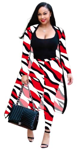 Image of Max2co Women 2 Piece Outfits Floral Long Sleeves Open Front Cardigan Cover up with Leggings High Waist Long Pants Set