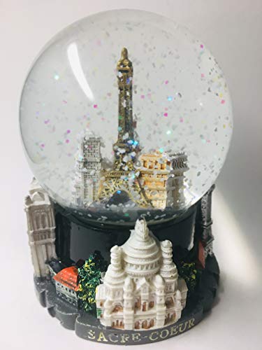 VIANAYA Schneekugel Paris Eiffelturm – Basis aus Kunstharz mit...