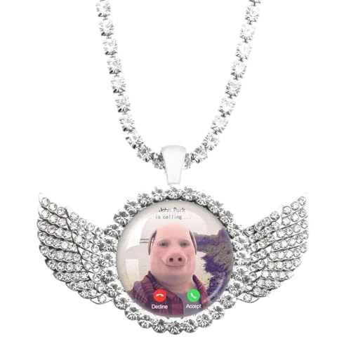 New 2026 Gift For John Pork Is Calling Answer Call Phone Humor Funny Pig Lover Graphic The Moon Necklace Pendant Jewelry Fashion Accessories Creative