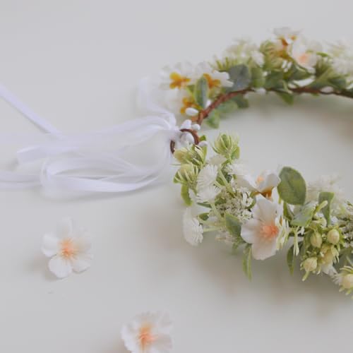 image for Vividsun Bridal Green Leaf flower Crown Eucalyptus Floral Headband Wed