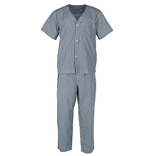 Fruit of the Loom Men's Pajama Set Broadcloth 2-Piece Comfortable Men's Sleepwear Set With Short-Sleeved PJ Shirt- Soft & Breathable Lounge Set For Men
