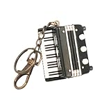 Dselvgvu Miniature Musical Instrument Keychain with Case Mini Collectible Figurines Replica Key Ring Christmas Birthday Gifts (1.69