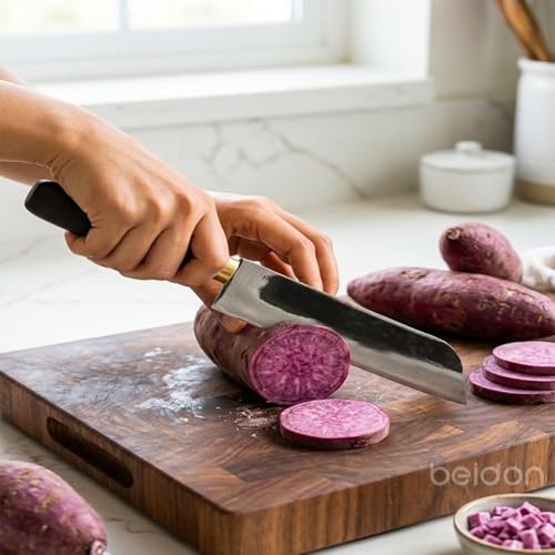 Image of Iron Kitchen Knife | Wooden Handle Meat & Fish Cutting Knife | Vegetable Cutter | Traditional Naadan Kathi-Kathi | Knife for Kitchen Use |27 * 3 * 2.5