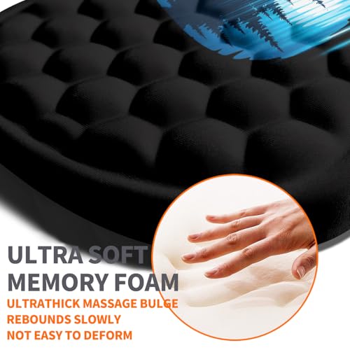 Image of Ergonomic Joint Wrist Support Mouse Pad with Memory Foam Cushion Massage Bump, Carpal Tunnel Pain Relief Mousepad Slope Design for Wrist Rest, 11.8x7.9 in, Guitar