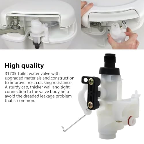 Image of Toilet Water Valve Replacement Kit 31688 Trailer Toilet Water Valve Assembly 31687 31683 for Thetford RV Toilet Parts 31705
