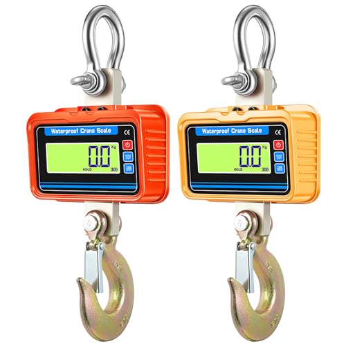 3T Portable Waterproof Crane Scale - Industrial Digital Hanging Scale with LCD Backlight, Unit Change & Zero Function for Construction, Travel, Fishing & Heavy Duty Use