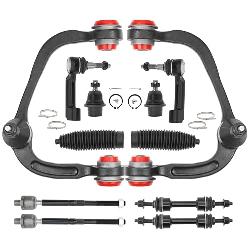 Front End 12pc Suspension Kit for 4WD 2009-2014 Ford F-150 [Exc. Raptor] 2 Upper Control Arms Ball Joints K80306/K80308, 2 Lower Ball Joints 2 Sway Bar Links 4 Inner Outer Tie Rods 2 Boots Replacement