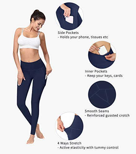 image for Lingswallow High Waist Yoga Pants - Yoga Pants with Pockets Tummy Cont