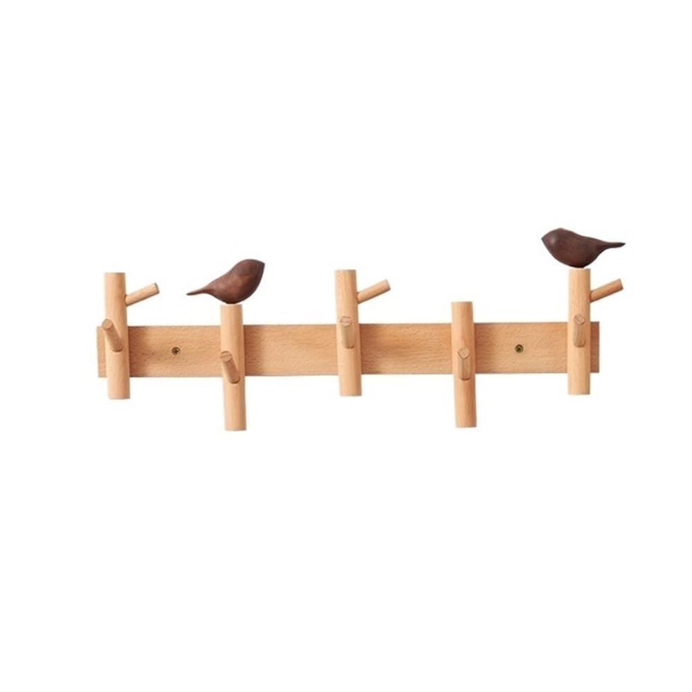 ZTHYSHOZ Coat Hooks Creative Wood Coat Hook Living Room Entry Door Wall Mounted Rack Key Hat Hooks(Small)