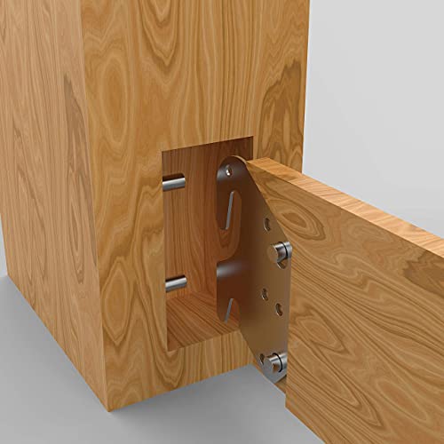 POROHOM 4 PCS Universal Wood Bed Rail Hook Plates for Beds Frame Bracket Headboard Footboard with Pin Replacement Wooden Bed Parts or New Bed Constructions - Thumbnail 4