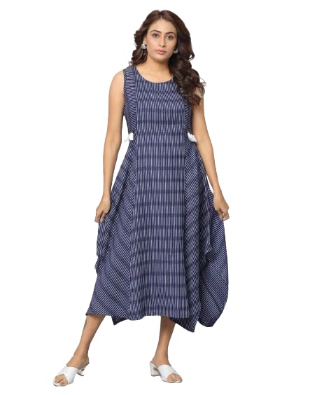 Image of Checks Slim Fit Sleeveless Kurta
