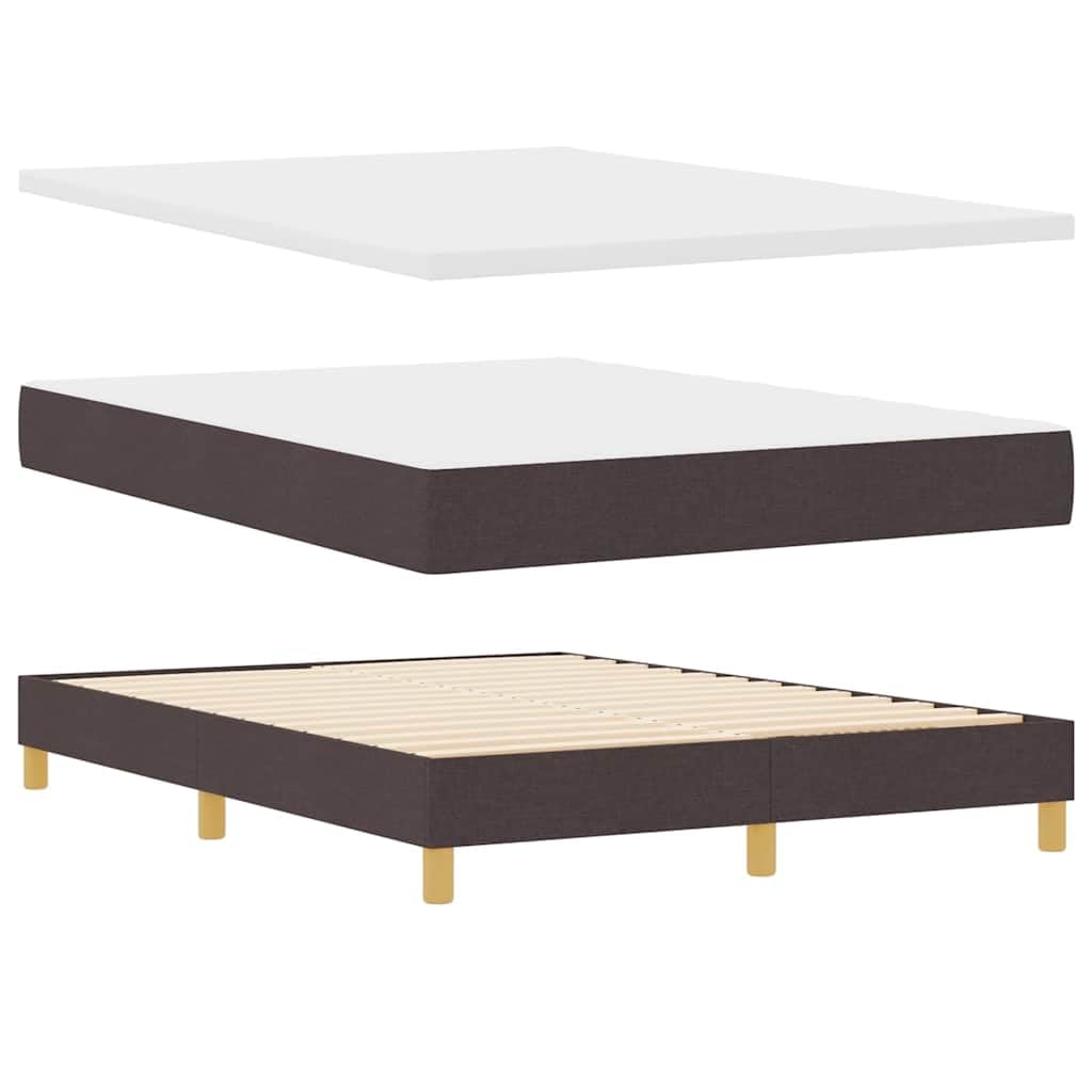 Lit à Ressorts avec Matelas Marron foncé 140 x 190 cm Tissu,Lits & Cadres de lit,60.18kg-3340146