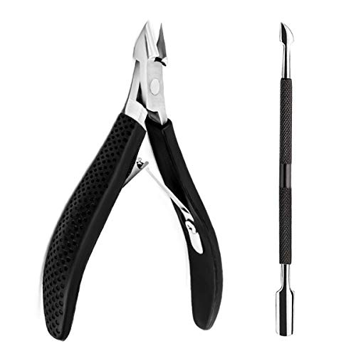 Cuticle Trimmer with Cuticle Pusher - AUMELO Cuticle Remover Cuticle Nipper Professional Stainless