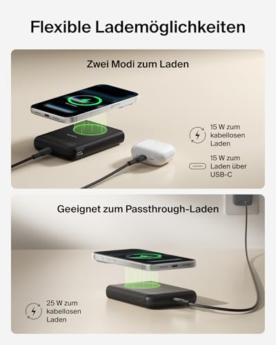 Belkin BoostCharge 10000mAh Magnetische Power Bank mit Ständer – Schwarz – Ansicht 4