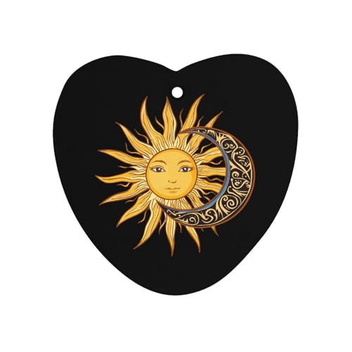 Sun And Moon Car Air Freshener Hanging Aromatherapy Tablets for Car Accessories Love form