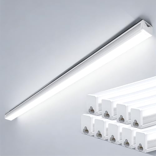 TODEHI 10 Pack 36W LED Tubo Fluorescente 120cm, 3996LM Lámpara LED de Techo, 6500K Blanca fría Led Tubo, IP65 Luz de Garaje, LED Batten Light para Sala Oficina Taller Almacén Baño Cocina Barra